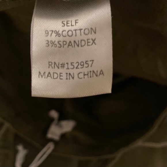 Olive Green Open Back Overalls SPetite - Picture 6 of 8